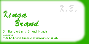 kinga brand business card